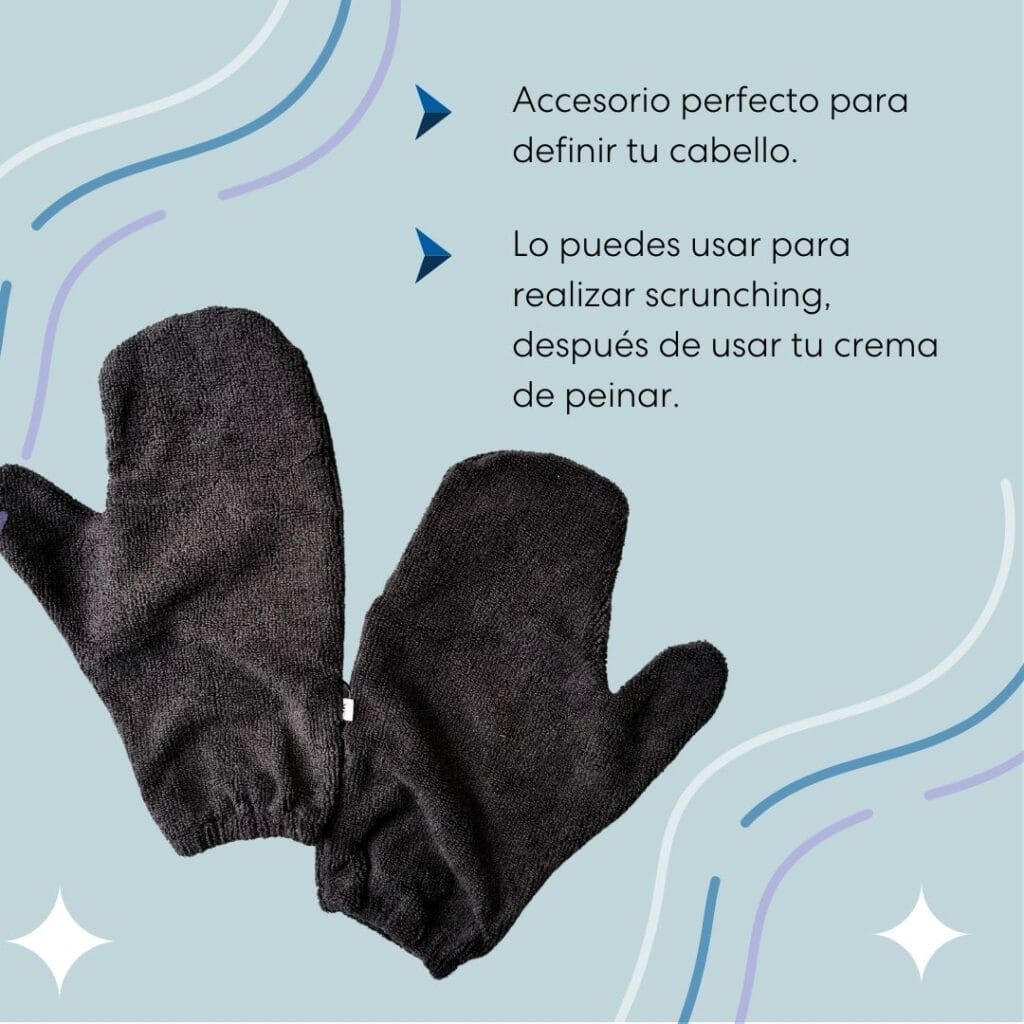 Guantes de microfibra para secar el cabello y scrunching-