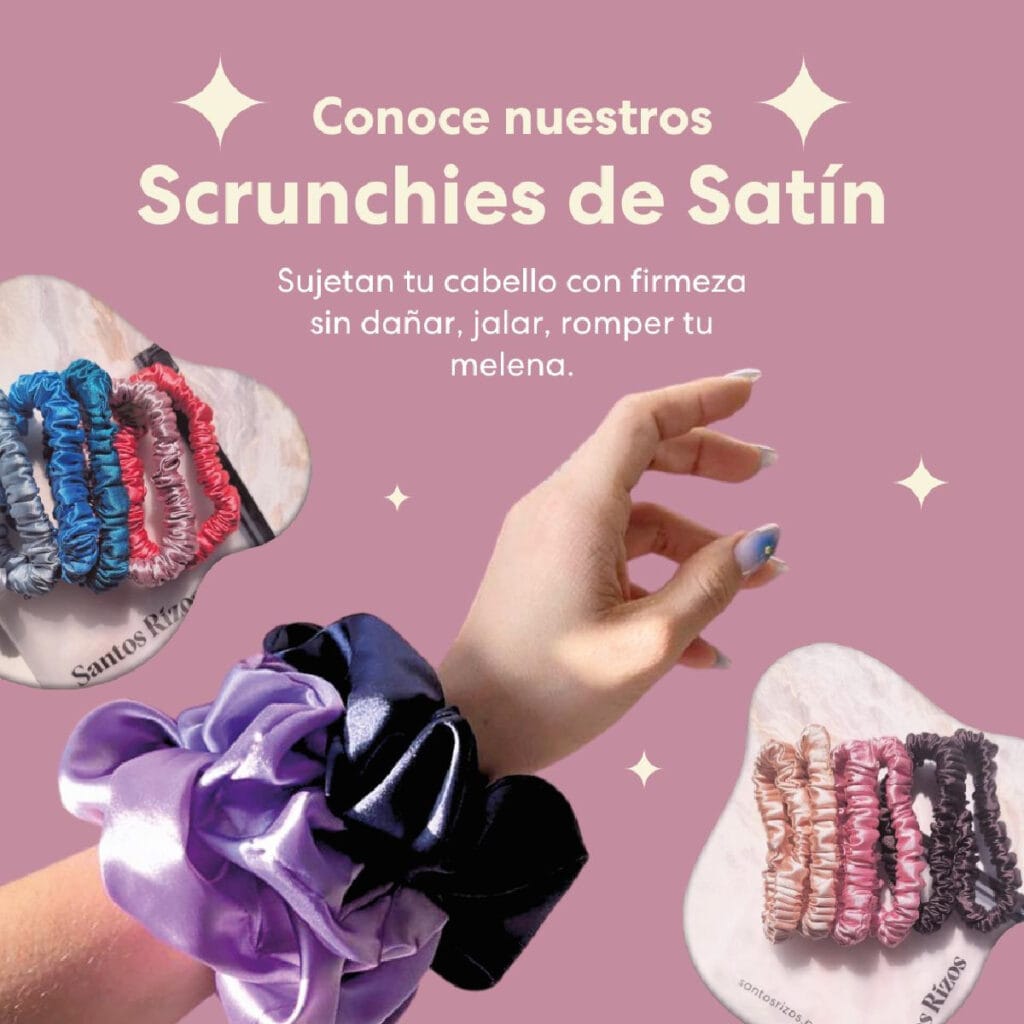 Scrunchies de Satín - Sujetan el cabello sin daños (3u)