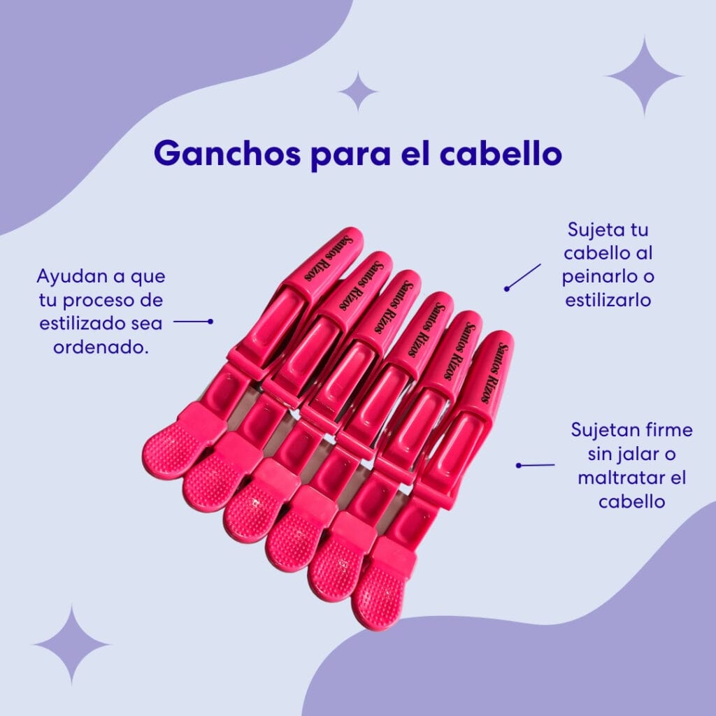 Pinzas o Ganchos para el cabello - estilo cocodrilo (Pack de 6u)