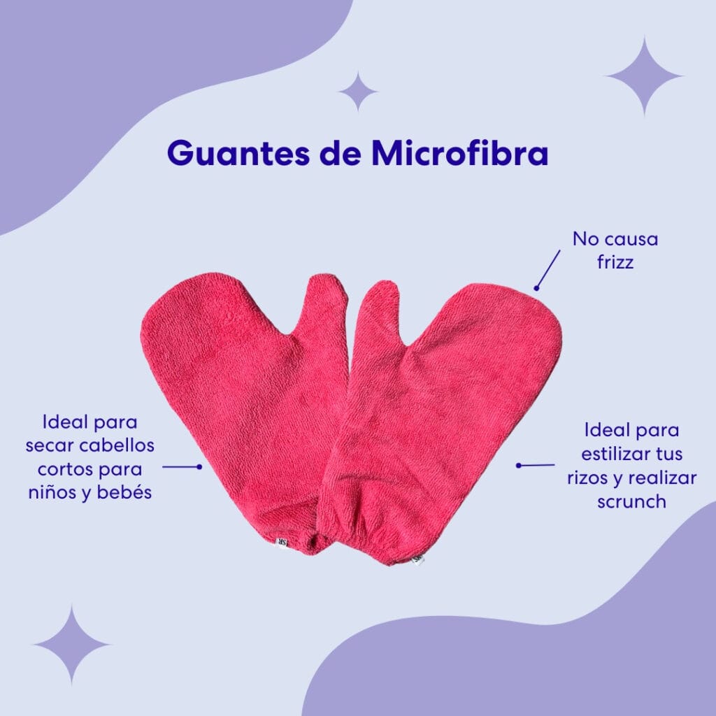 Guantes de microfibra para secar el cabello y scrunching-