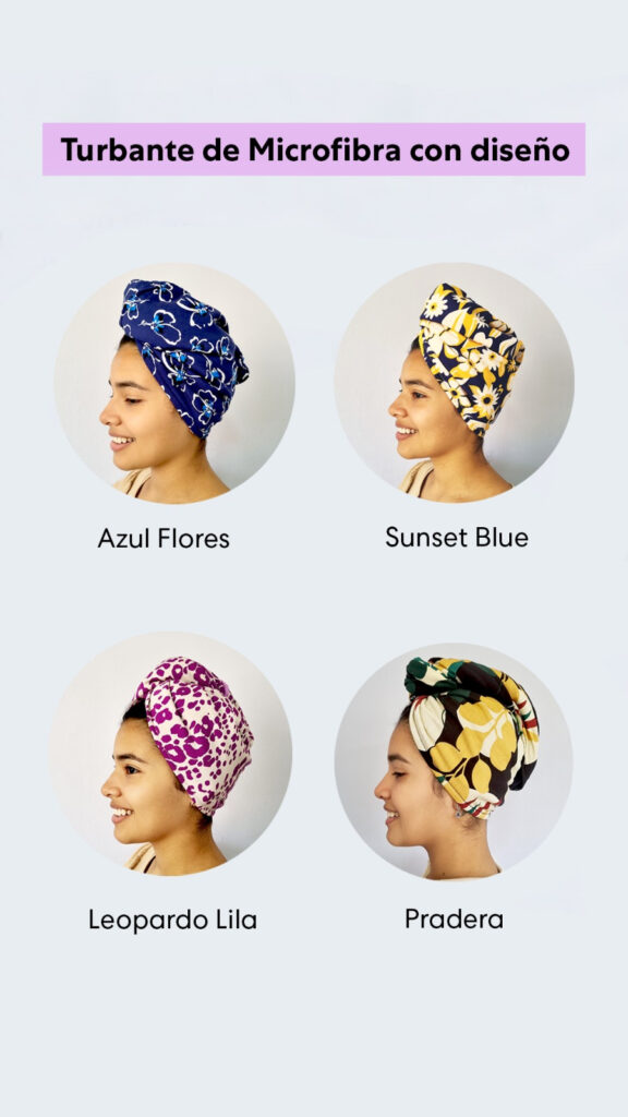 Turbante de microfibra - Secado Anti Frizz Adulto (Con diseño)