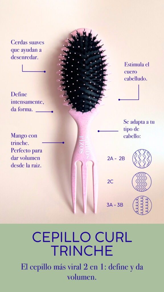 Cepillo Curl Trinche - Rizos más definidos y volumen desde la raíz