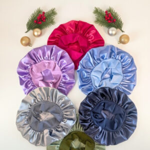 gorro satín santos rizos navidad 2025