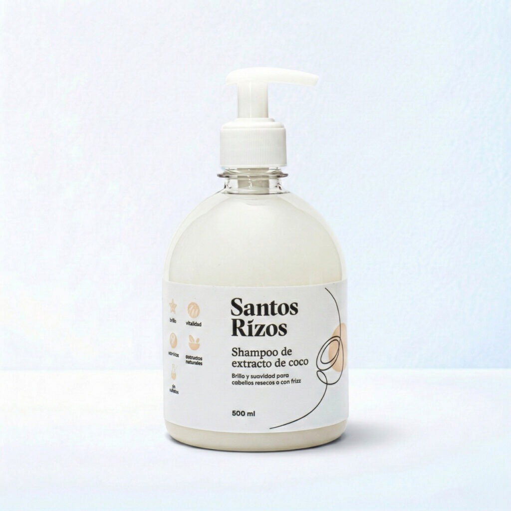 Shampoo de Coco Hidratante 500ml – Limpieza suave para rizos y ondas
