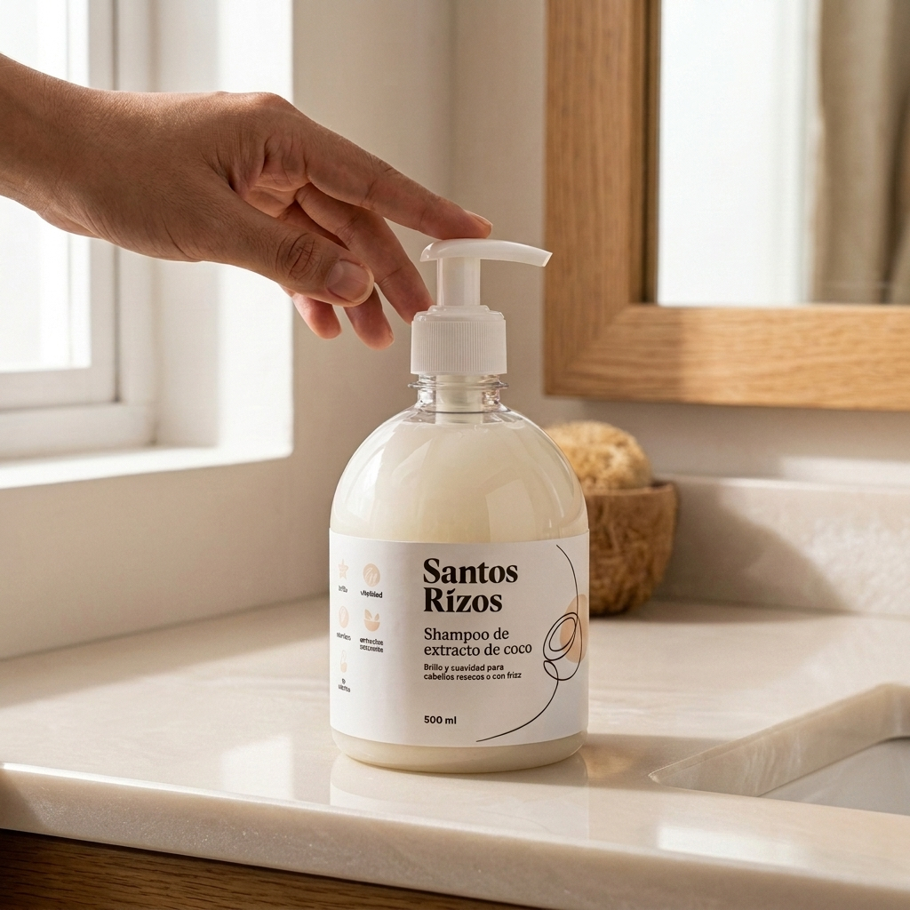 Shampoo de Coco Hidratante 500ml – Limpieza suave para rizos y ondas - Imagen 2