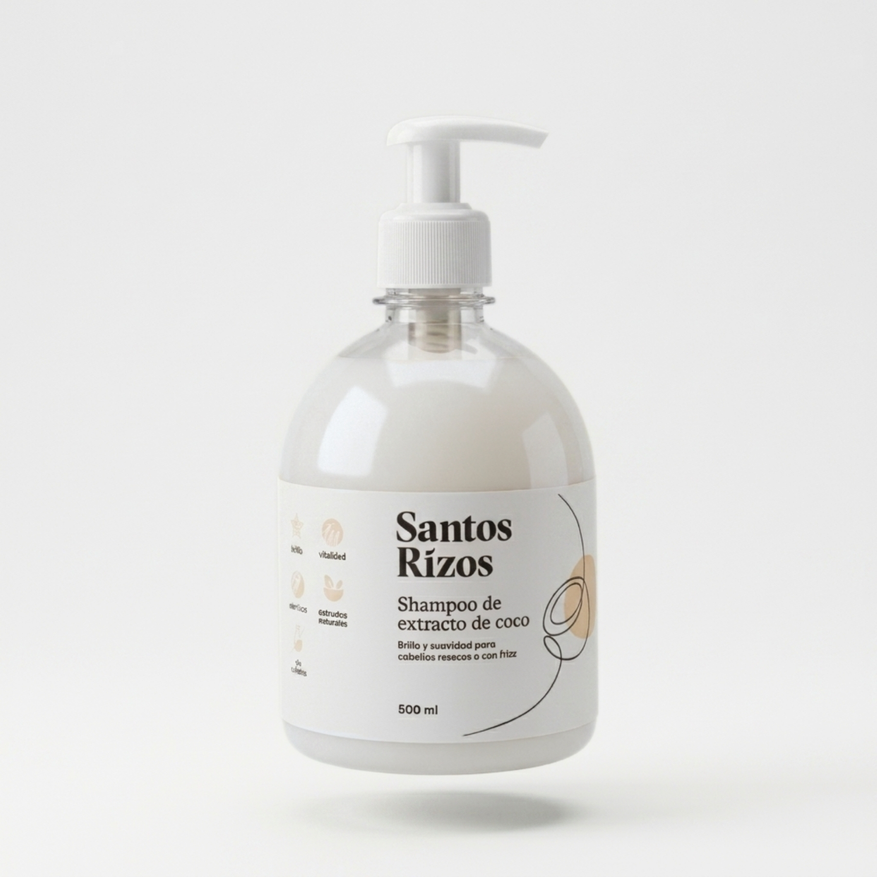 Shampoo de Coco Hidratante 500ml – Limpieza suave para rizos y ondas